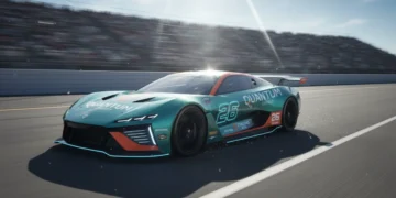 Futuristic NASCAR 2026 Next Gen car concept on track