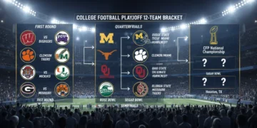 12-team college football playoff bracket graphic