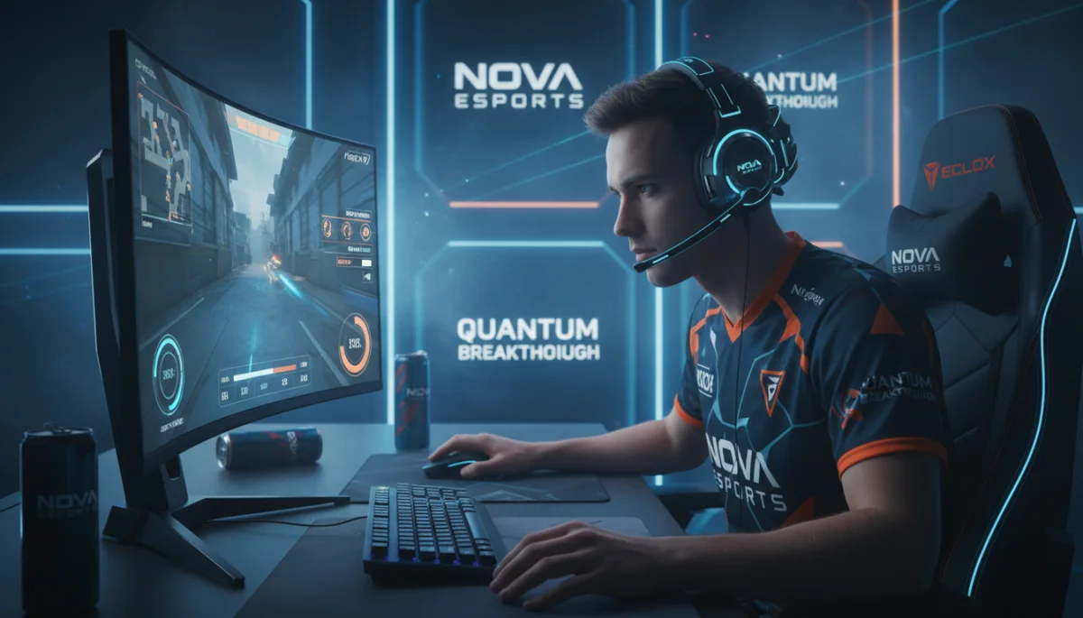 Professional esports player focused on competitive gaming with performance analytics