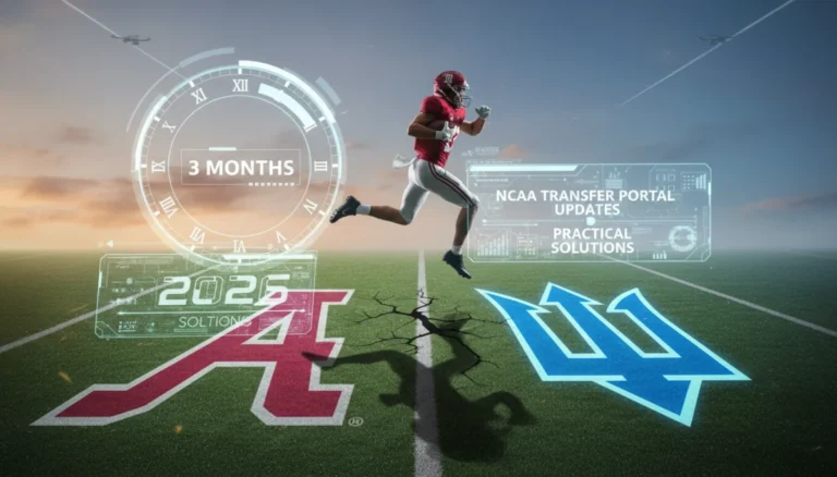 College athlete transitioning between universities, symbolizing NCAA transfer portal's 3-month window impact on 2026 recruitment.