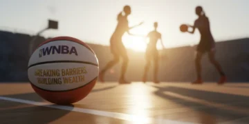 WNBA basketball on court, symbolizing future player benefits