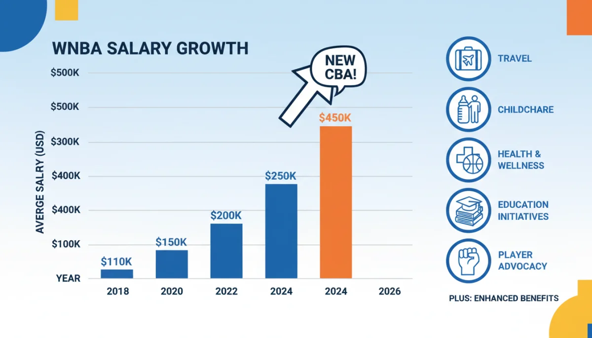 WNBA player salary and benefit growth chart for 2026